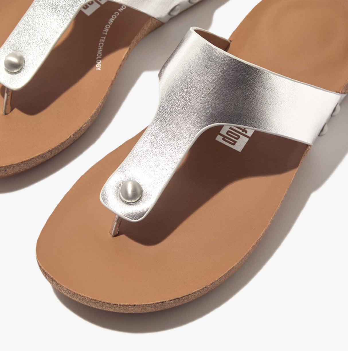 FitFlop iQUSHION METALLIC Womens Toe Post Silver