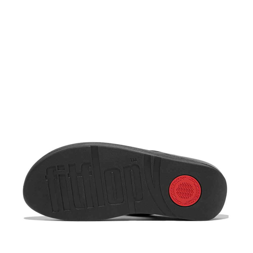 FitFlop FINO CRYSTAL-CHAIN Womens Toe Post Sandals Black