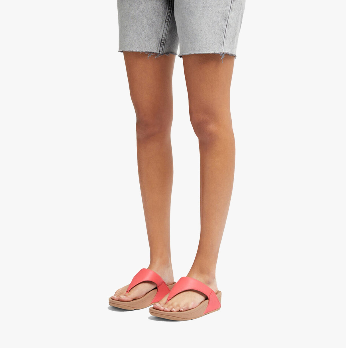 FitFlop LULU LEATHER Womens Toe Post Rosy Coral