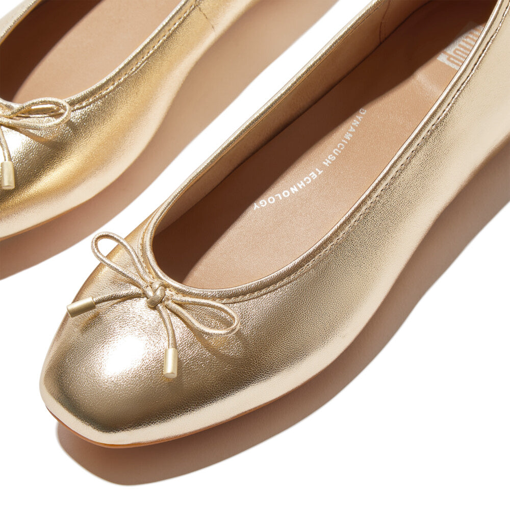 FitFlop DELICATO BOW SOFT Womens Ballet Flats Platino