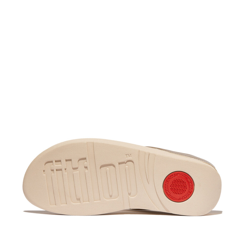 FitFlop FINO GLITTERDUST METALLIC Womens Toe Post Sandals Platino