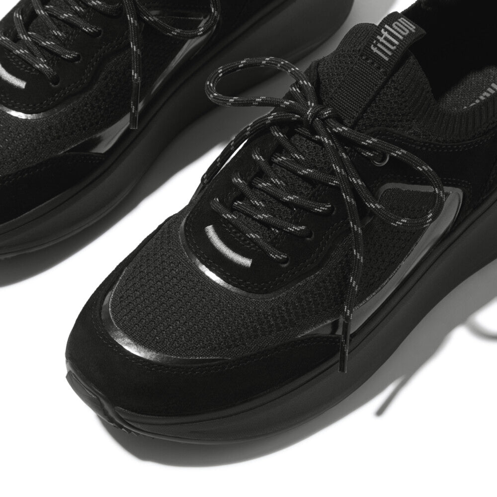 FitFlop F-MODE SUEDE/KNIT Womens Trainers All Black