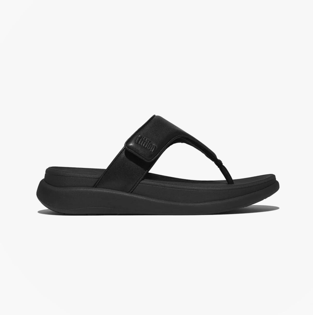 FitFlop F-MODE GO Womens Toe Post Sandals All Black