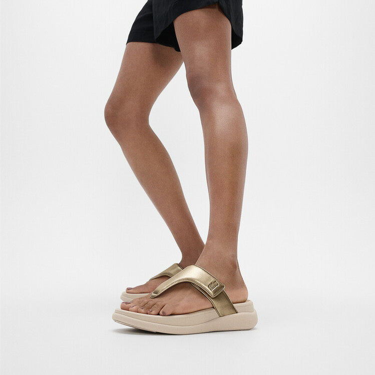 FitFlop F-MODE GO Womens Toe Post Sandals Platino