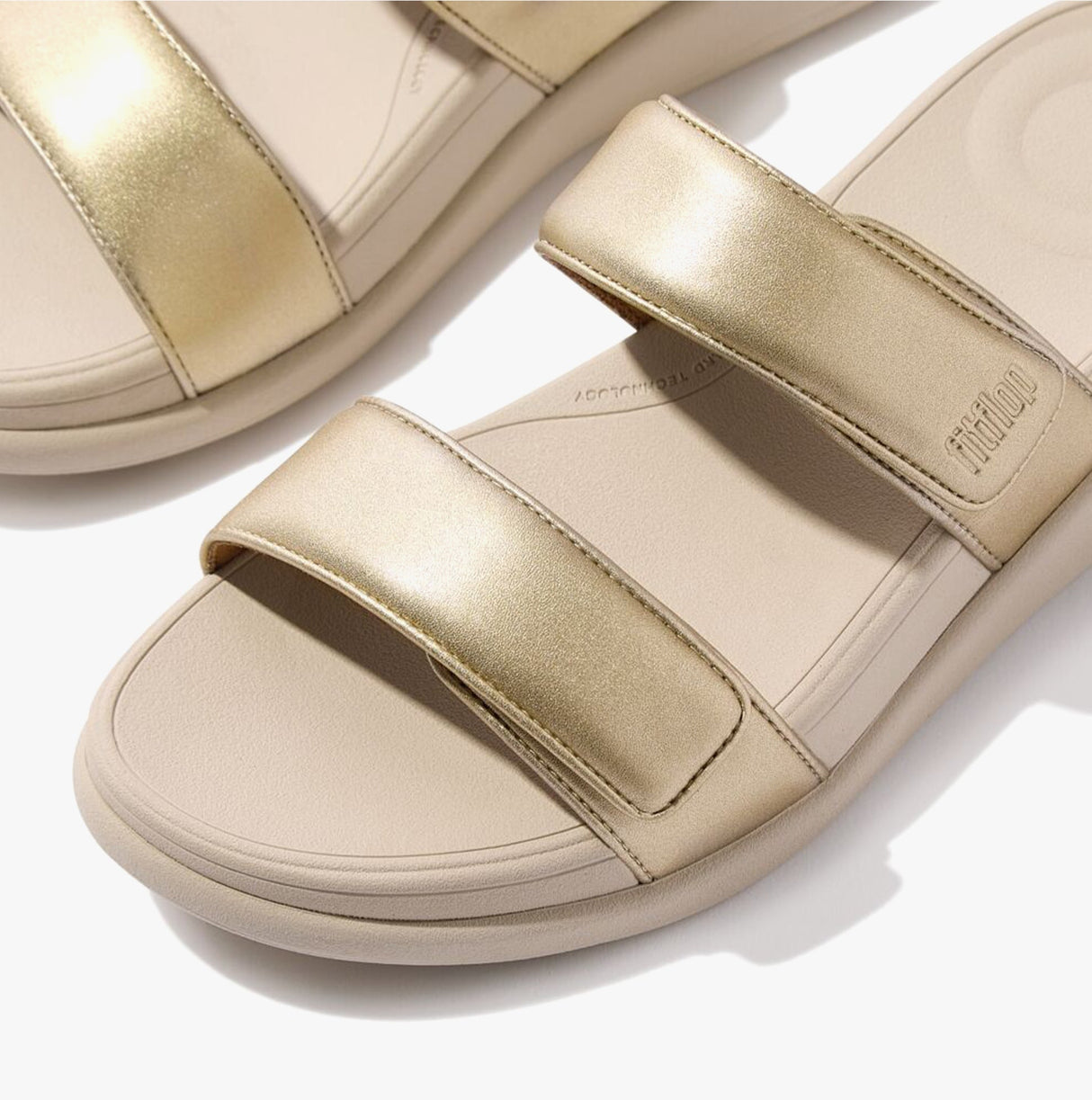 FitFlop F-MODE GO Womens Slides Platino