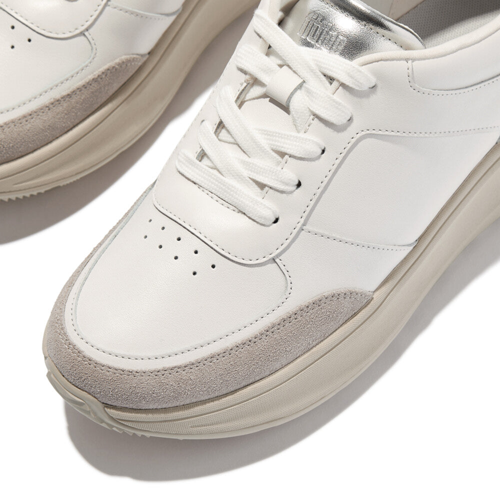 FitFlop F-MODE LEATHER Womens Trainers Urban White/Silver