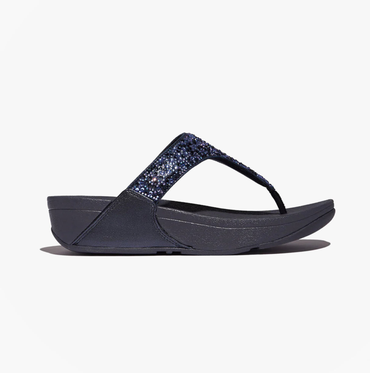 FitFlop LULU CRYSTAL-MIX Womens Toe Post Sandals Midnight Navy