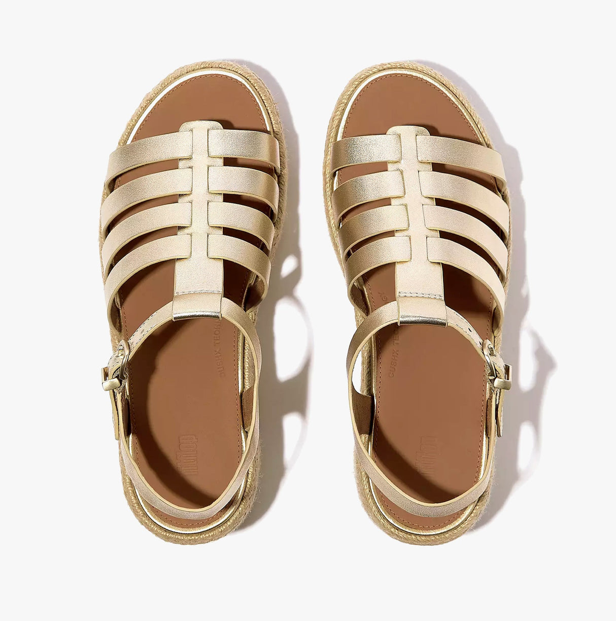 FitFlop PLATFFORMS ESPADRILLE Womens Wedge Sandals Platino