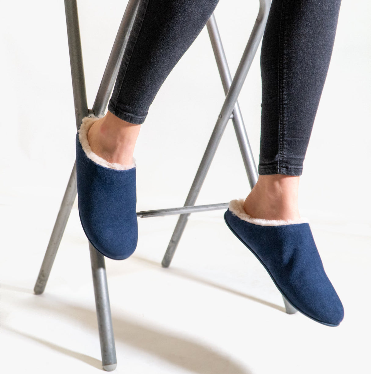 FitFlop CHRISSIE SHEARLING Womens Slippers Midnight Navy