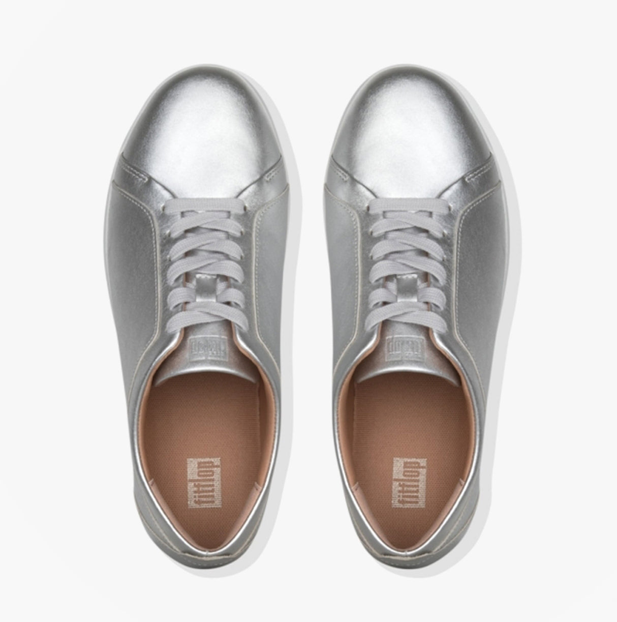 FitFlop RALLY Womens Leather Trainers Silver