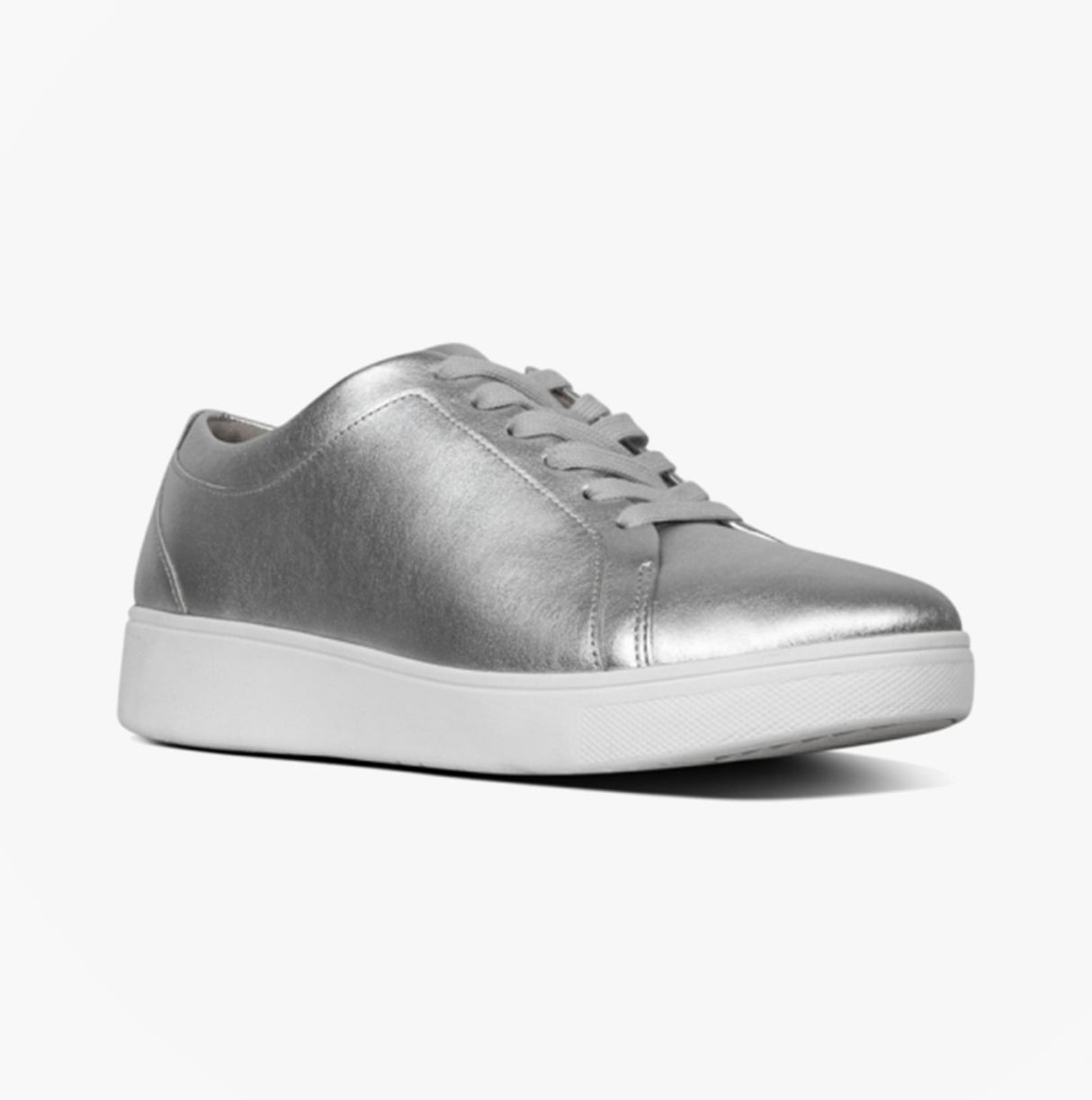 FitFlop RALLY Womens Leather Trainers Silver
