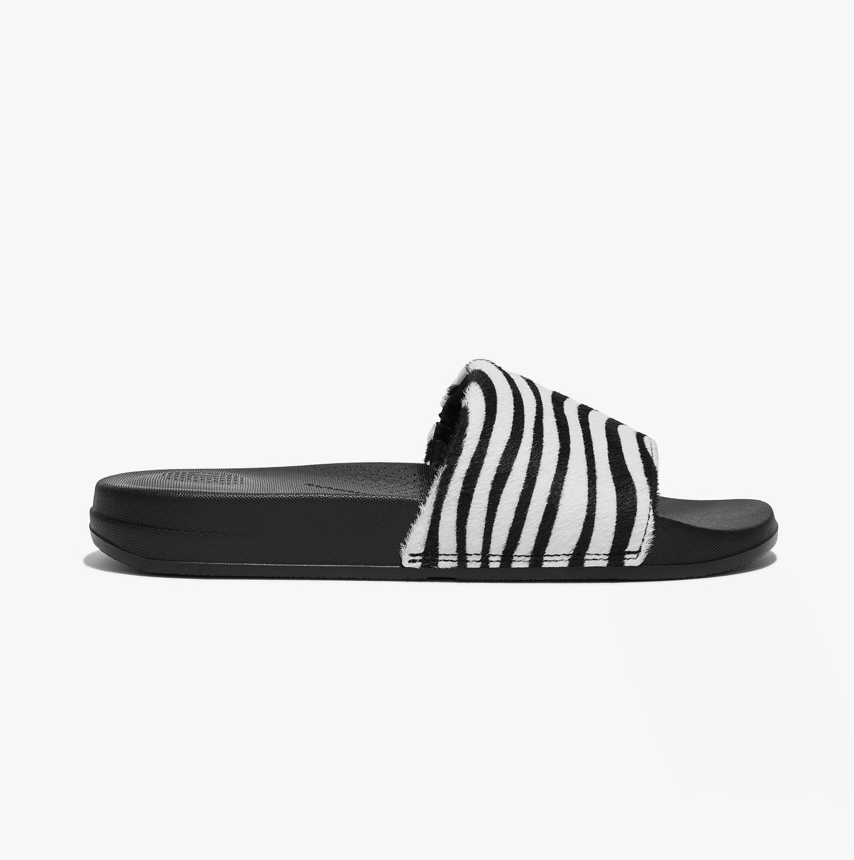 FitFlop iQUSHION Womens Hair-On Leather Sliders Zebra