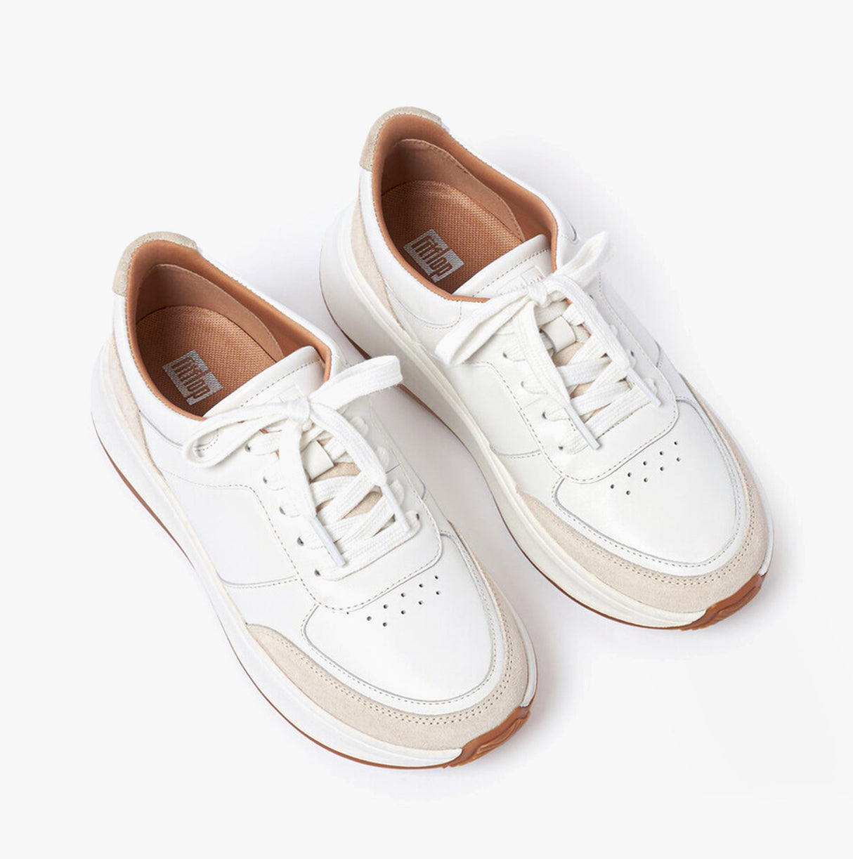 FitFlop F-MODE Womens Flatform Trainers Urban White