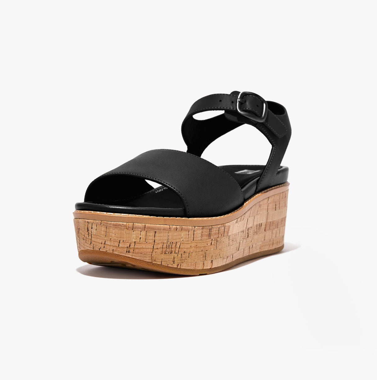 FitFlop ELOISE Womens Cork-Wrap Wedge Sandals Stone Black