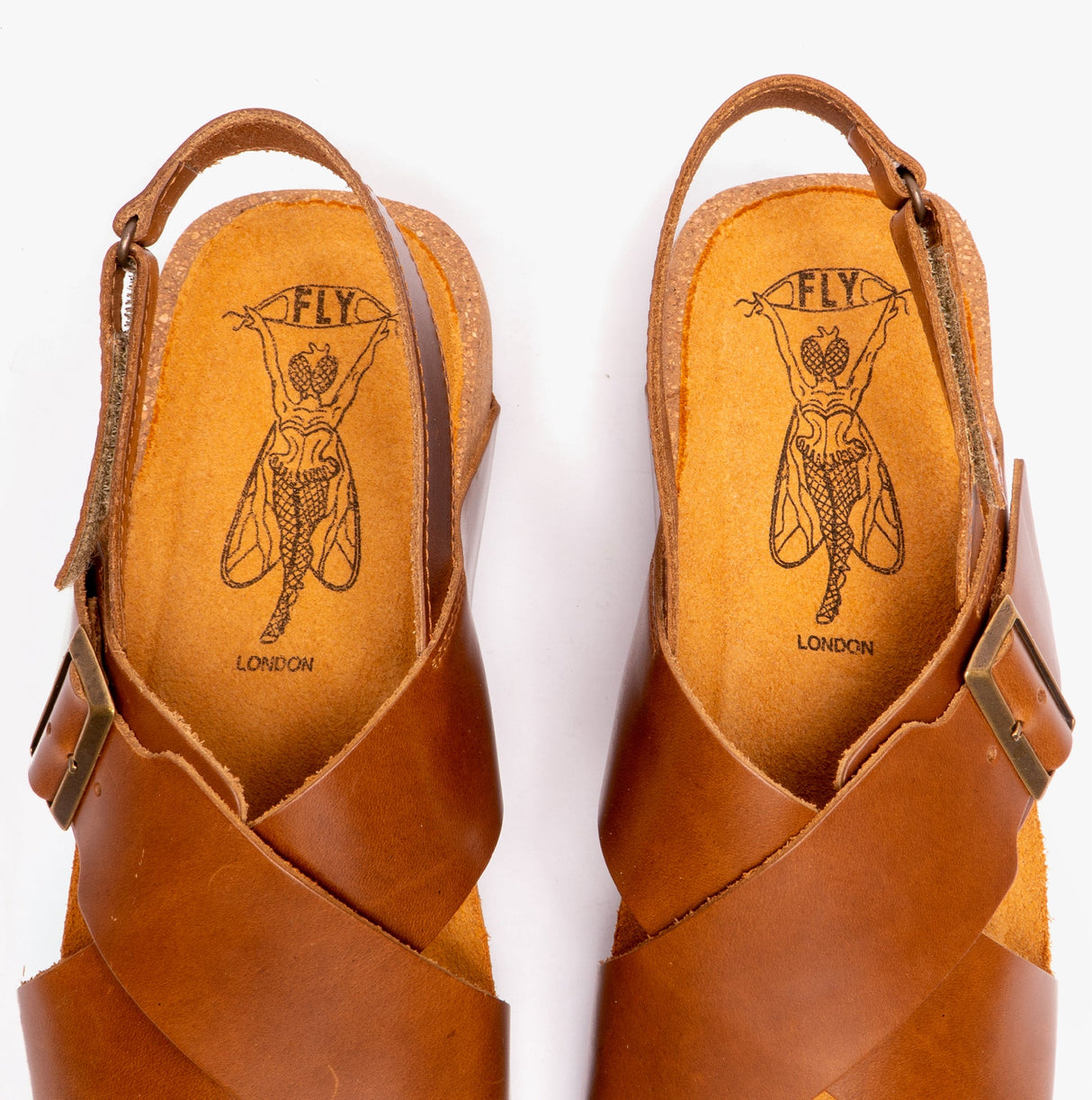 Fly London CHLO852FLY Womens Slingback Crossover Sandals Camel