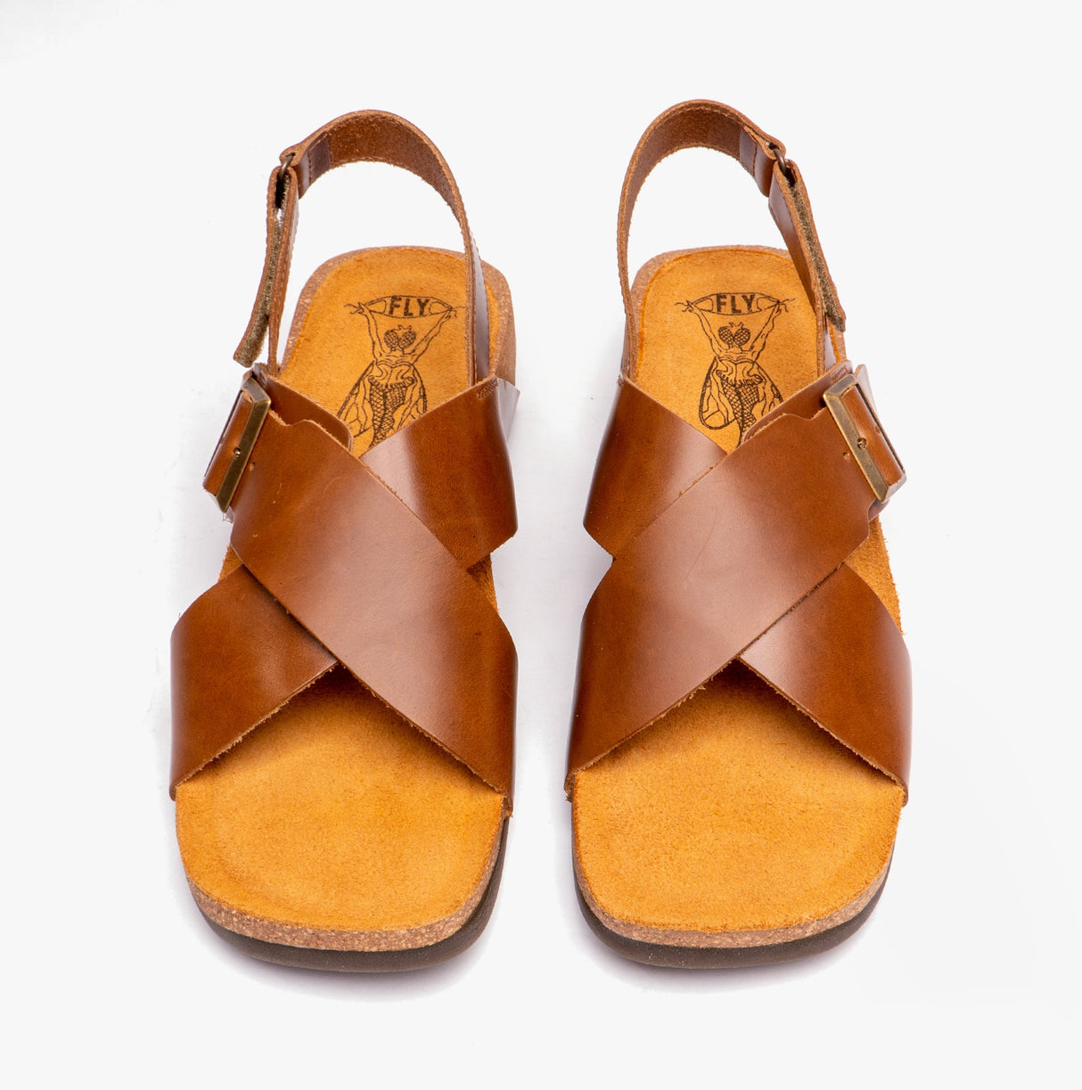 Fly London CHLO852FLY Womens Slingback Crossover Sandals Camel