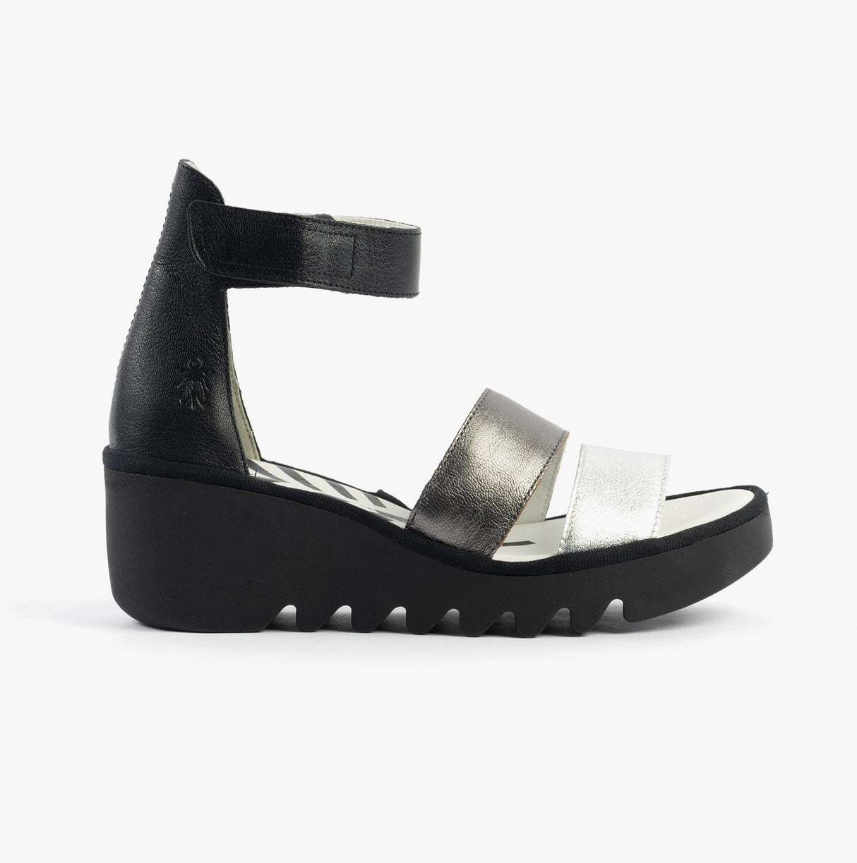 Fly London BONO290FLY Womens Sandals Silver/Graphite/Black