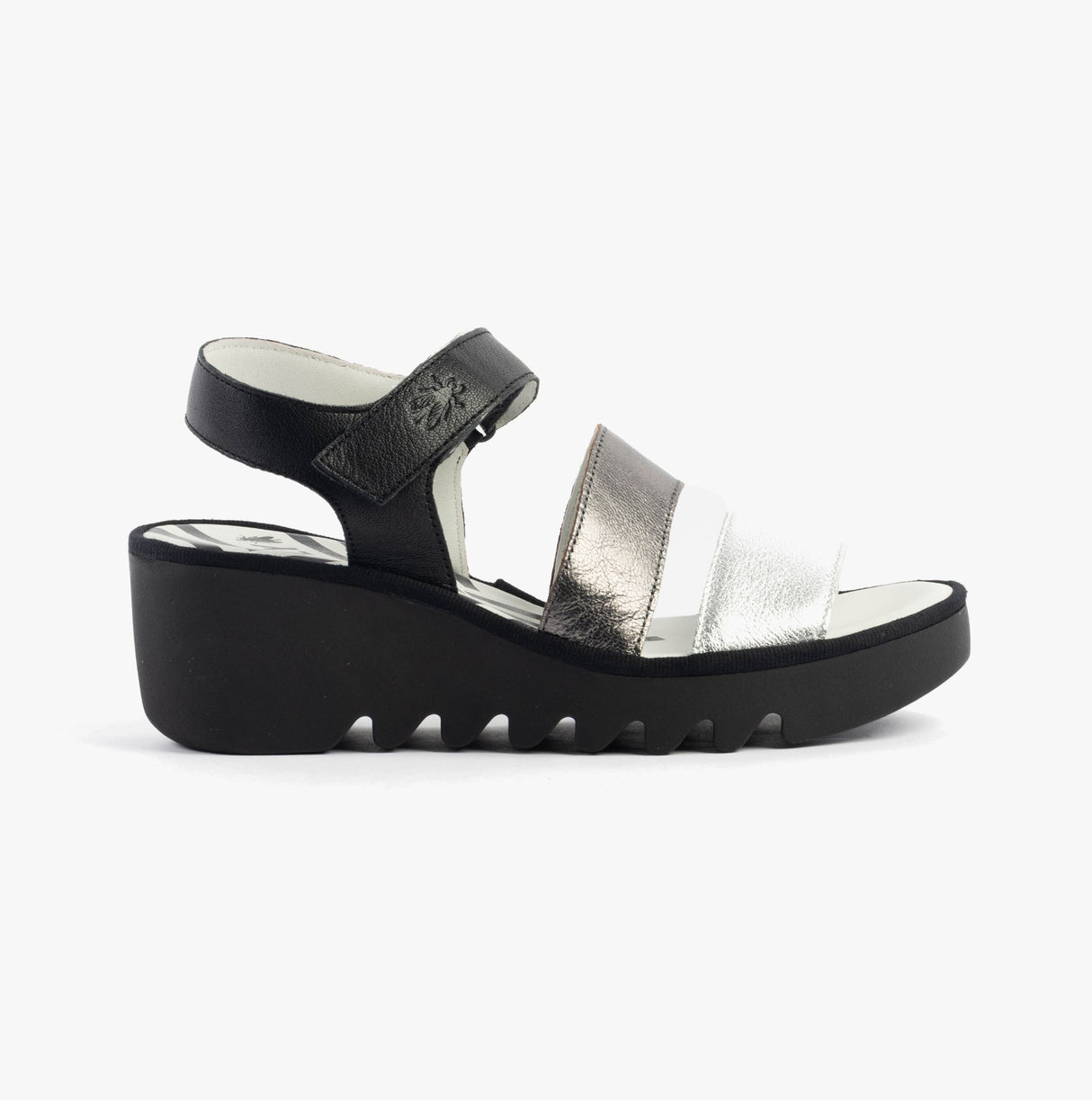 Fly London BEXY575FLY Womens Sandals Silver/Graphite/Black