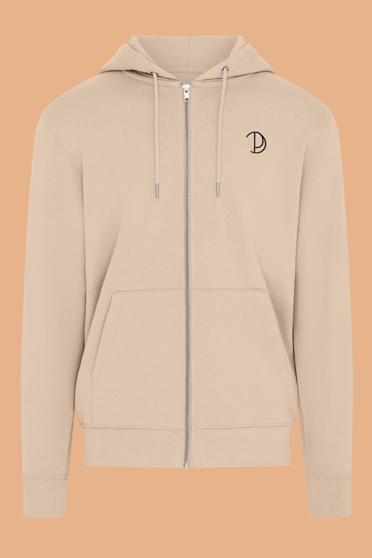 Embroidered P Zip-Up Hoodie