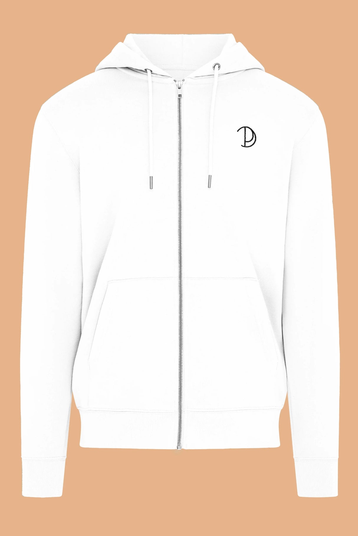 Embroidered P Zip-Up Hoodie
