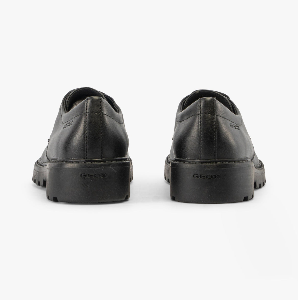 GEOX CASEY G C Girls Leather Lace Up School Shoes Black