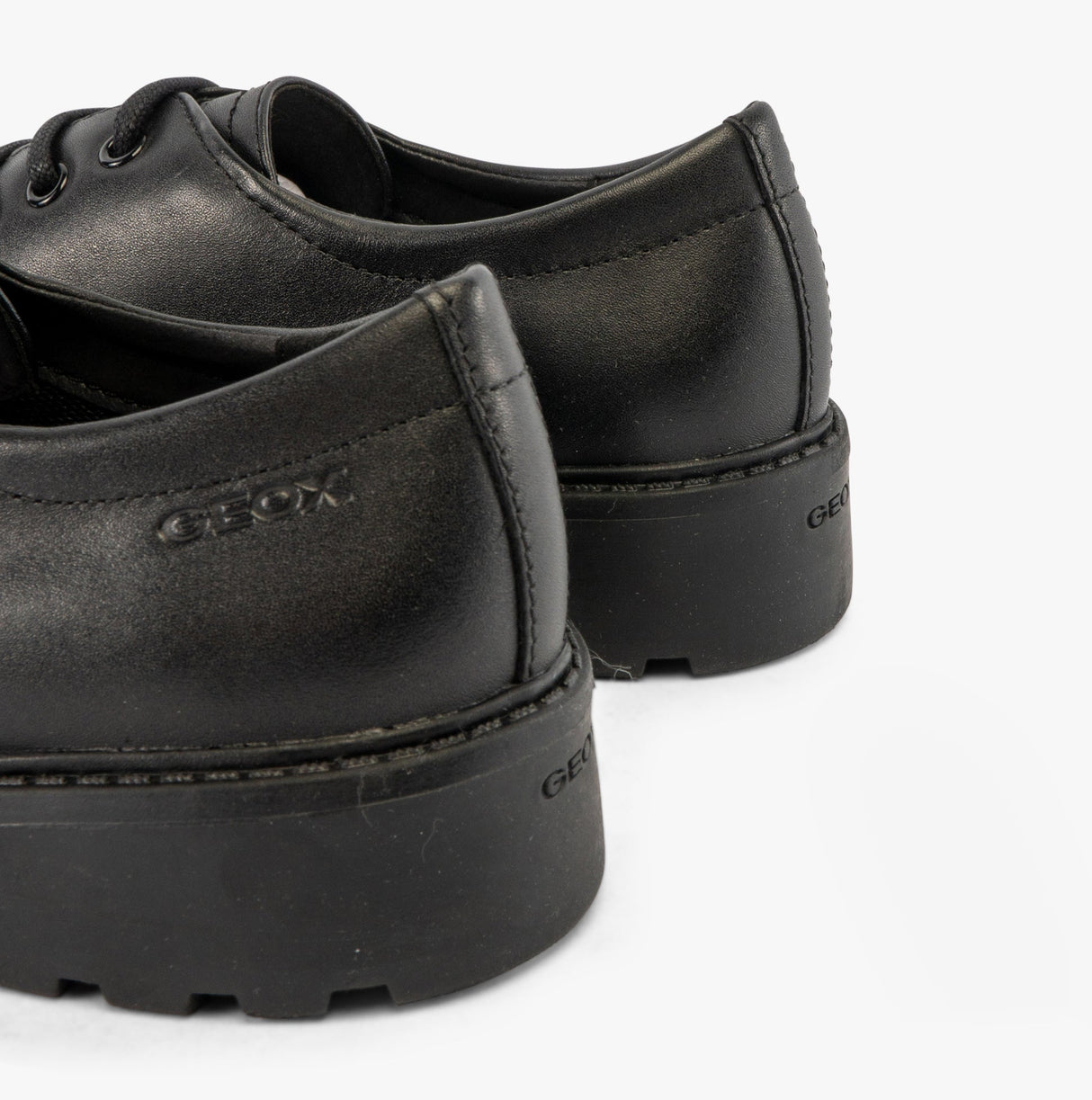 GEOX CASEY G C Girls Leather Lace Up School Shoes Black