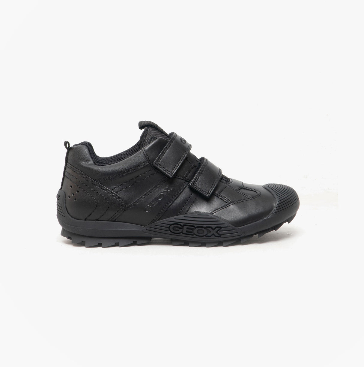 GEOX SAVAGE A Boys Leather School Shoes Black