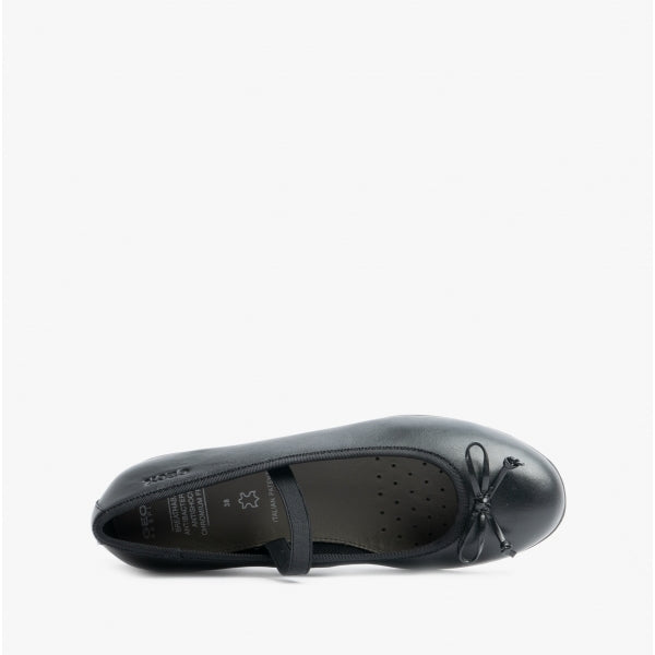 GEOX PLIE Girls School Shoes Smooth Black