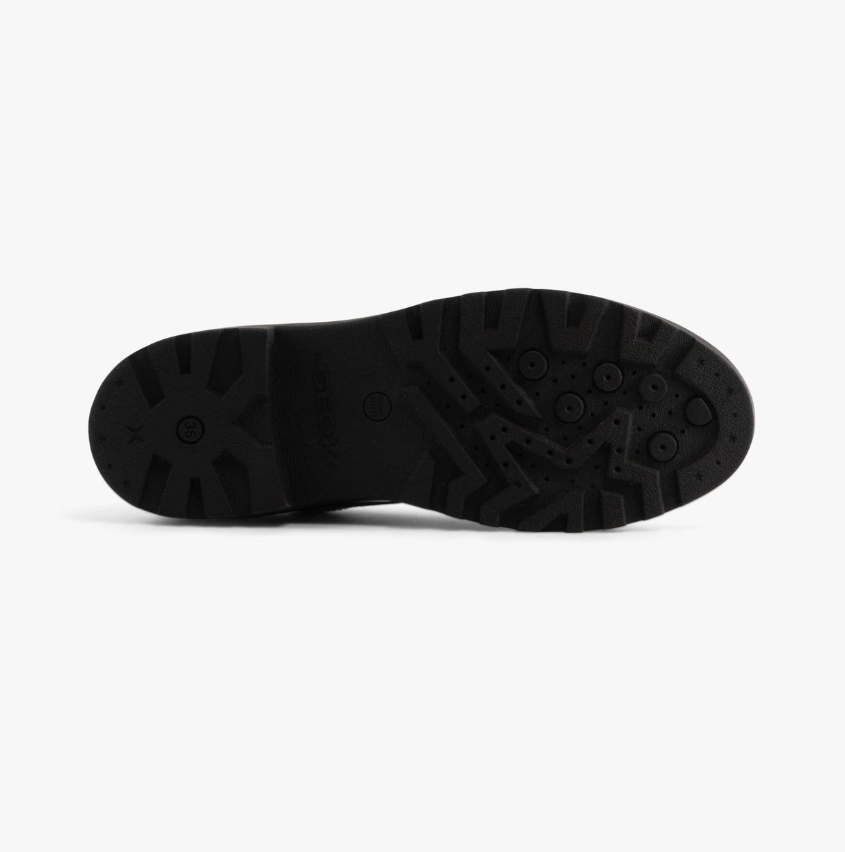 GEOX JR CASEY Girls Patent Brogue School Shoes Black