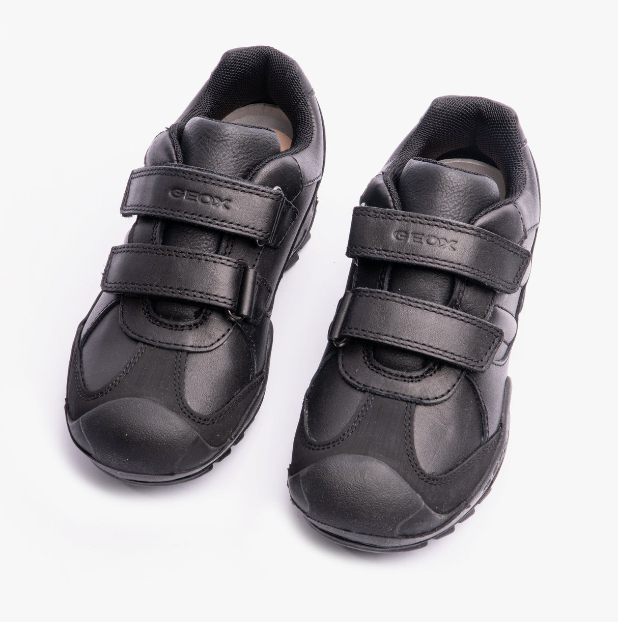 GEOX N.SAVAGE B B Boys Leather Touch Fasten School Shoes Black
