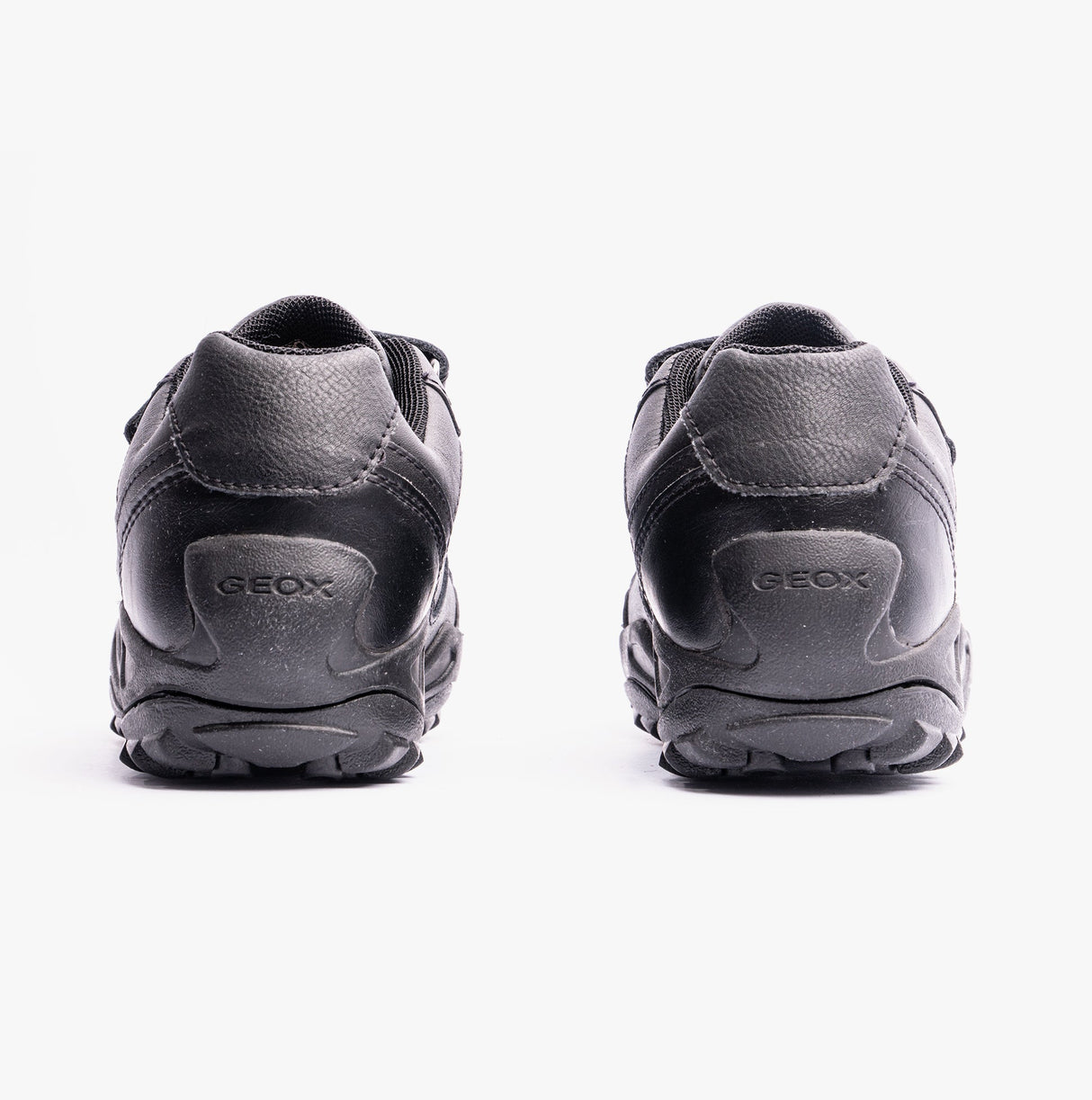 GEOX N.SAVAGE B B Boys Leather Touch Fasten School Shoes Black