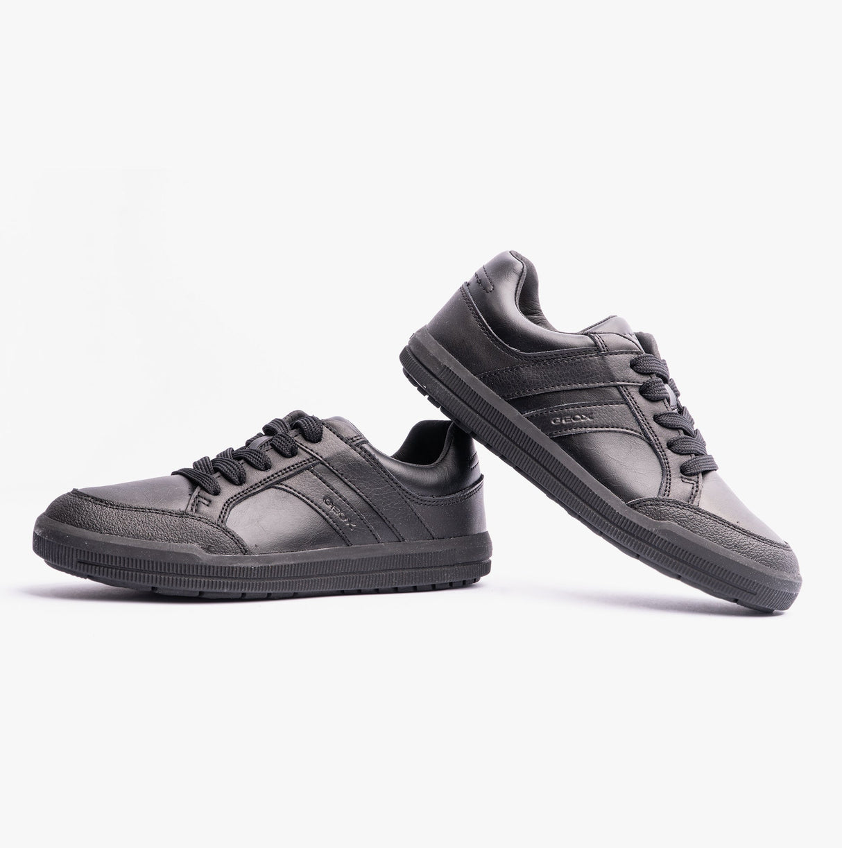 GEOX ARZACH Boys Lace-Up Black School Shoes