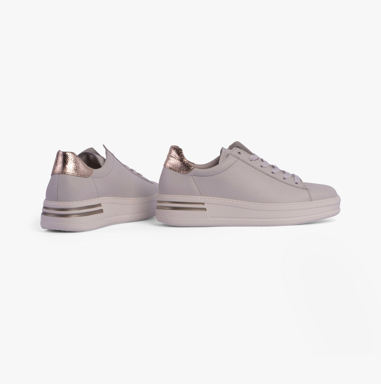 Gabor KEYSTONE Womens Trainers Off-White/Silver/Gold