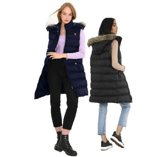 Ladies Brave Soul Hoplong Padded Gilet-0