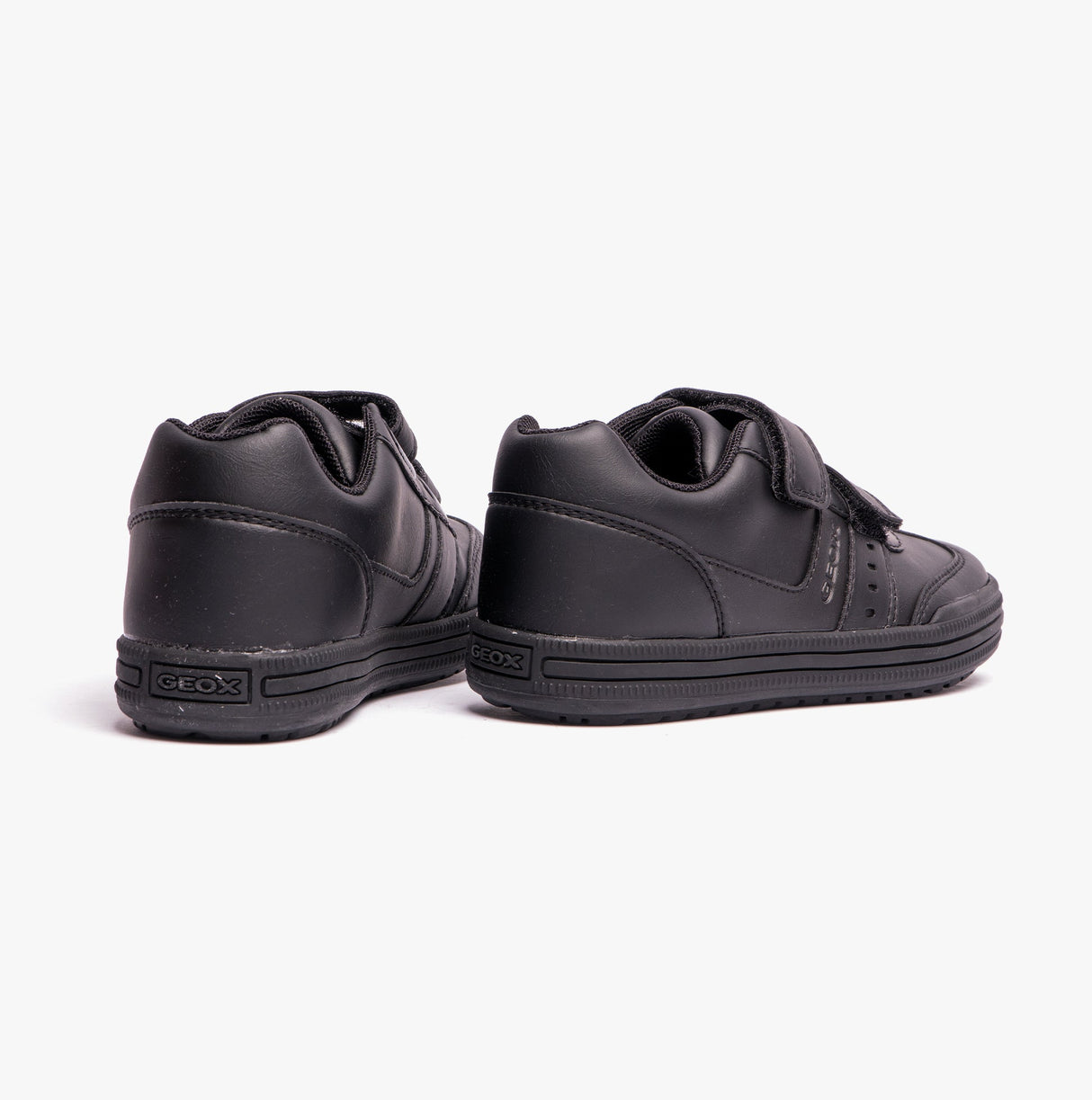 GEOX ELVIS B Boys Touch Fasten School Shoes Black