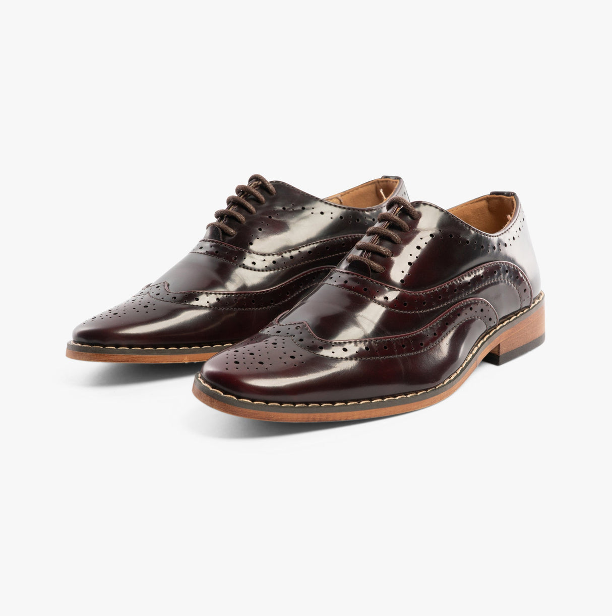 Goor MASON JNR Boys Wingtip Brogues Oxblood