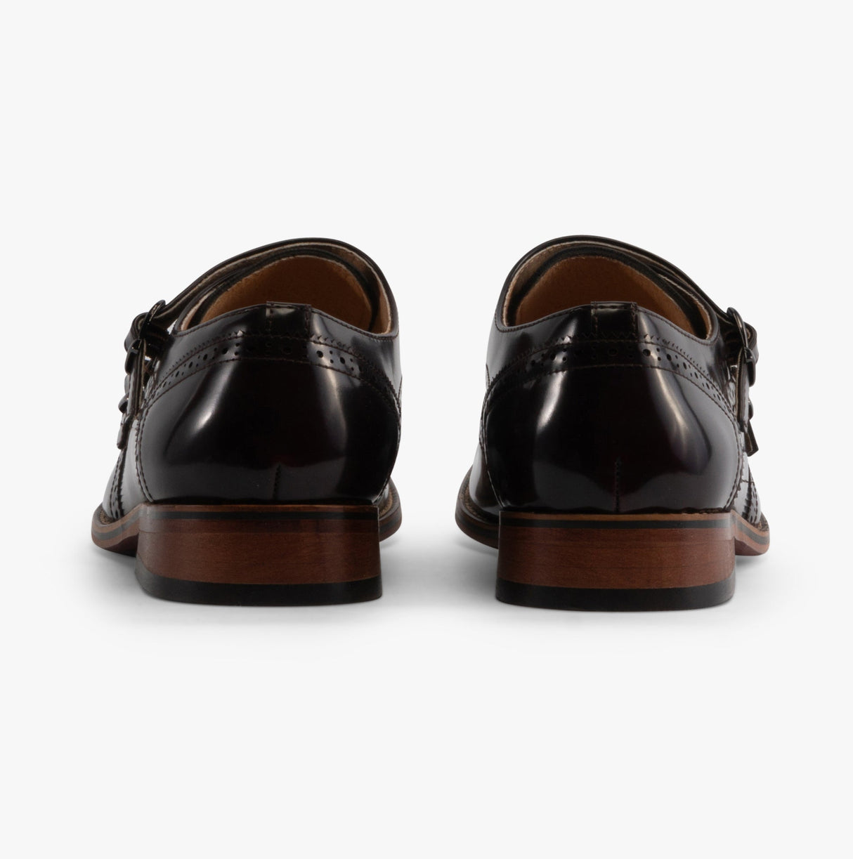 Goor JOSEPH Mens Mens Brogue Monk Shoes Oxblood