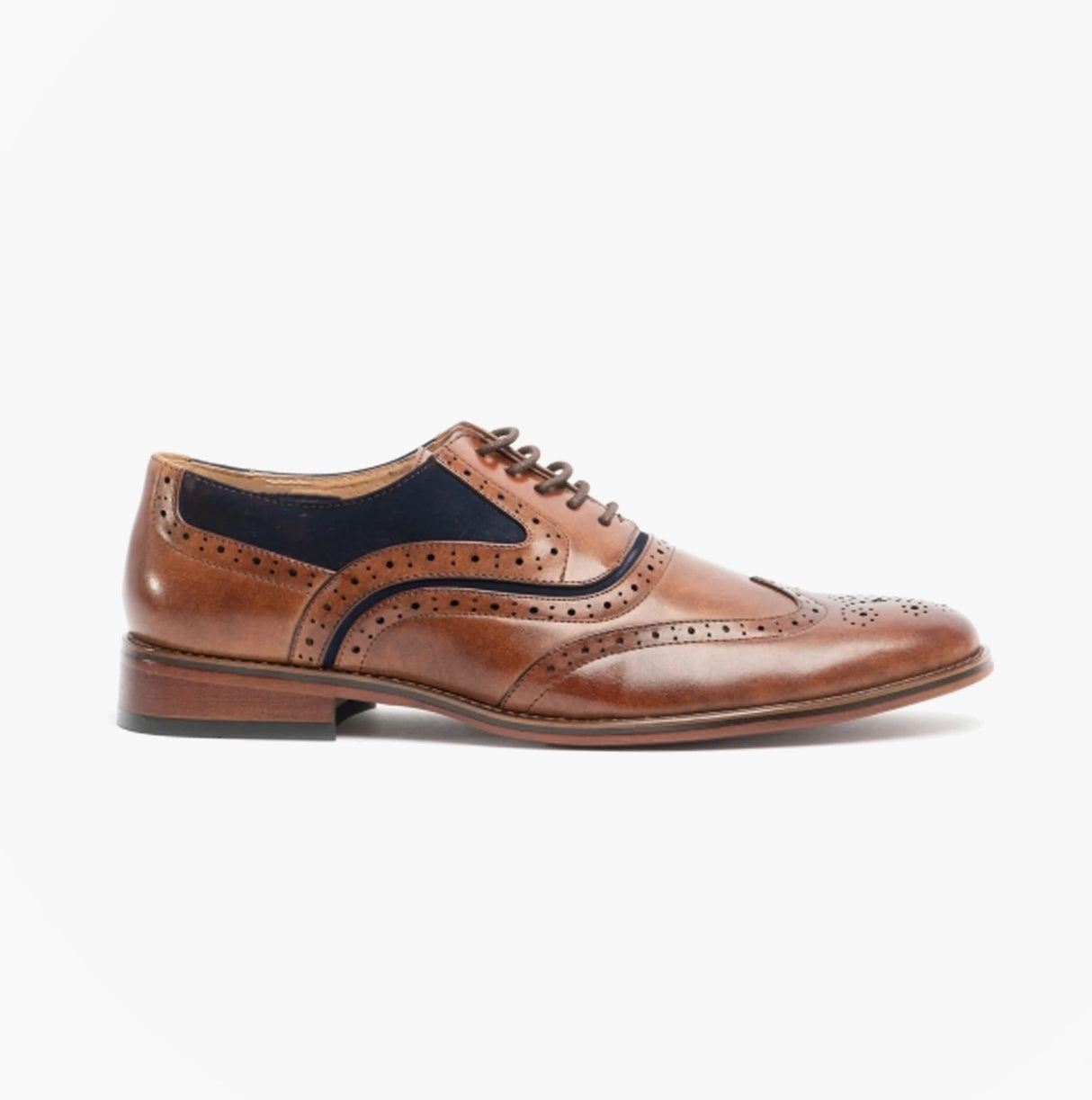 Goor GRANT Mens Two Tone Brogues Dark Tan/Navy