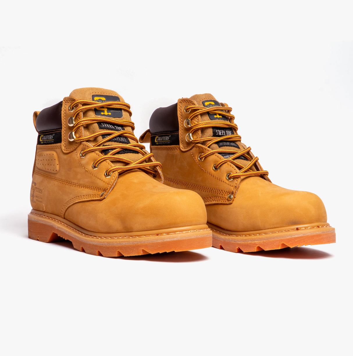 Grafters GLADIATOR Unisex Leather Safety Boots Honey