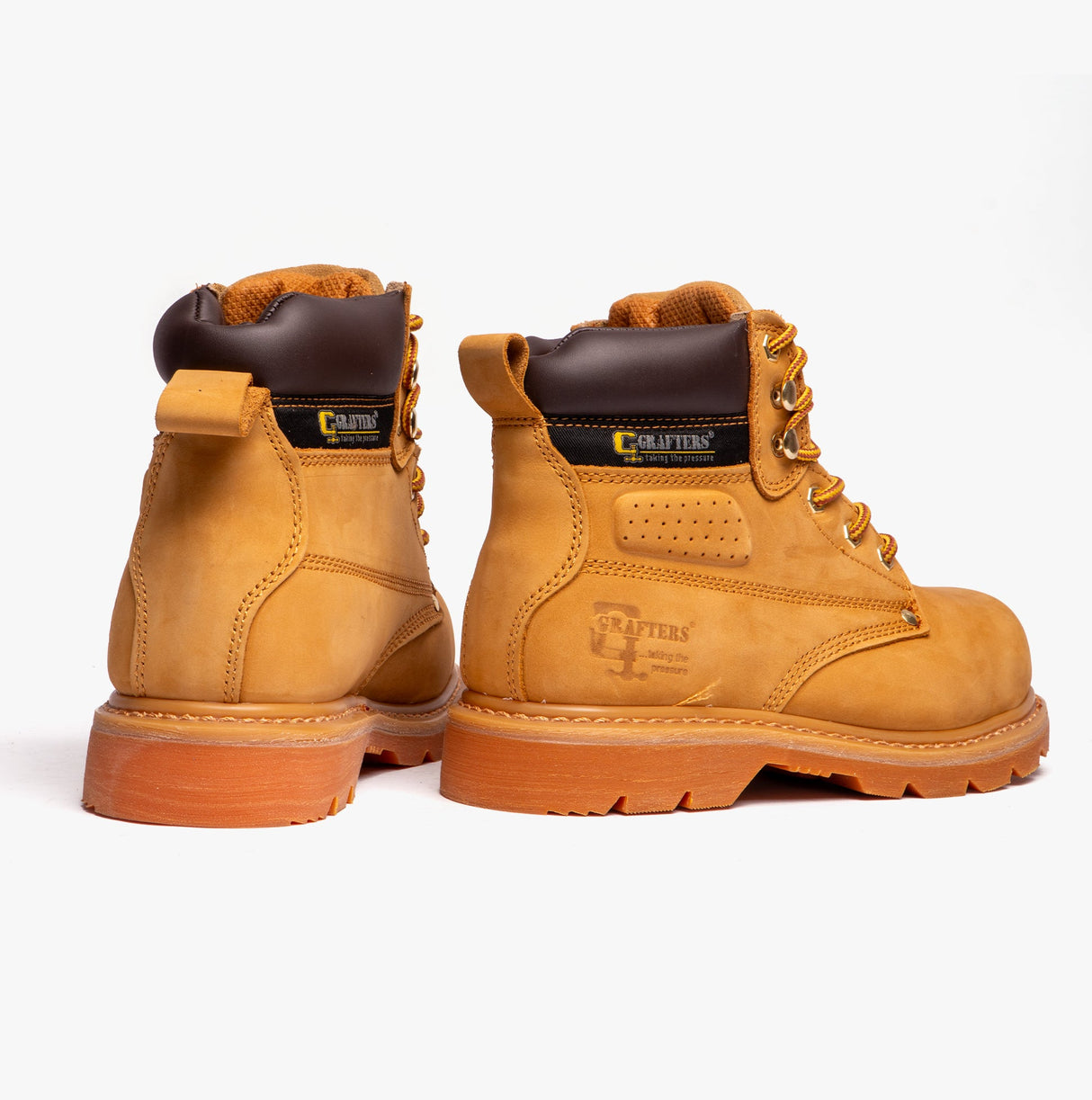 Grafters GLADIATOR Unisex Leather Safety Boots Honey