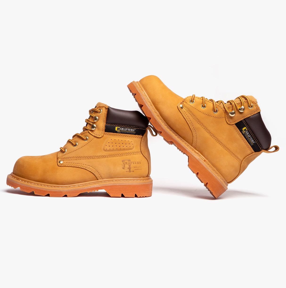 Grafters GLADIATOR Unisex Leather Safety Boots Honey