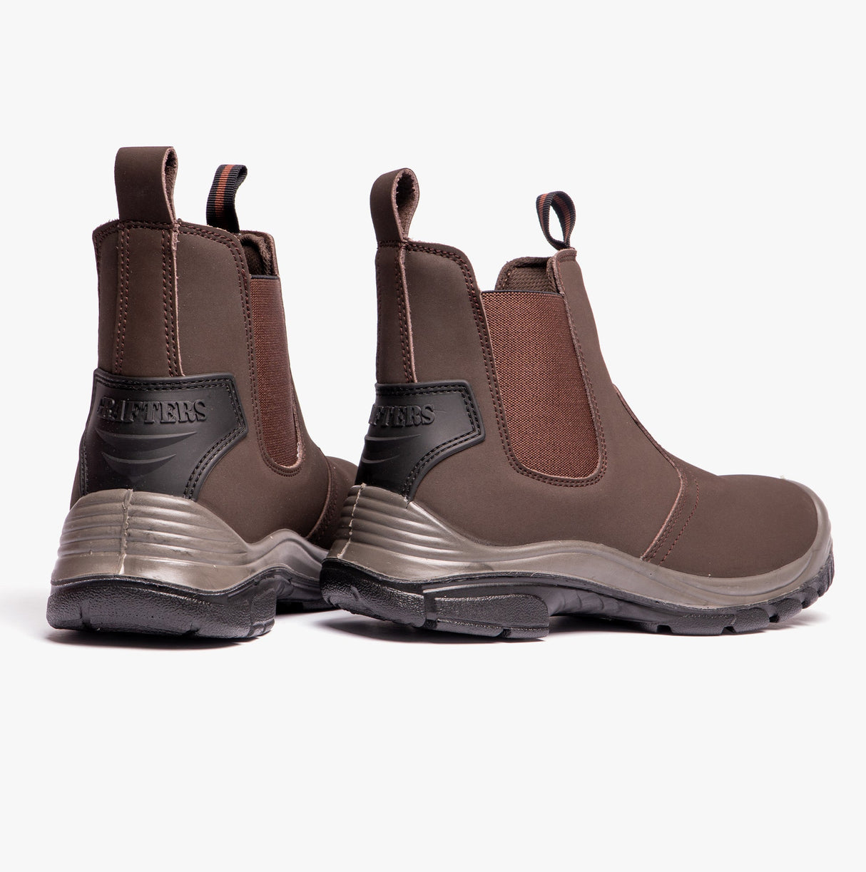 Grafters M371B Mens Coated Leather Safety Dealer Boots Brown