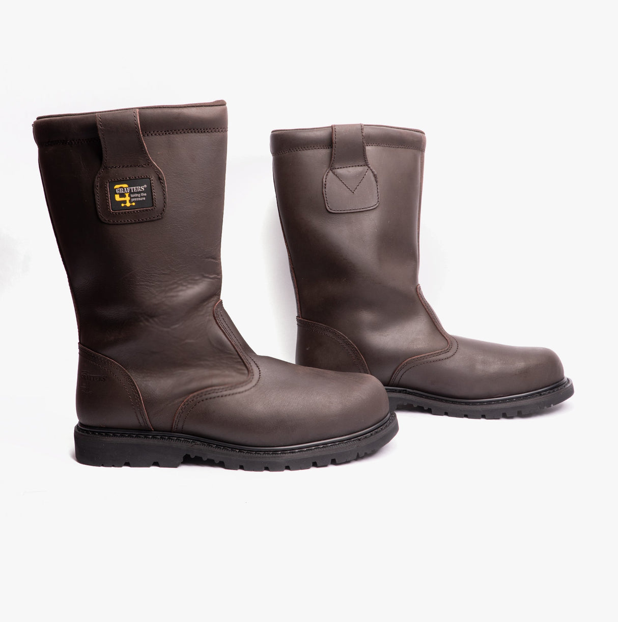 Grafters KNOX Mens Rigger Safety Boots Oily Brown