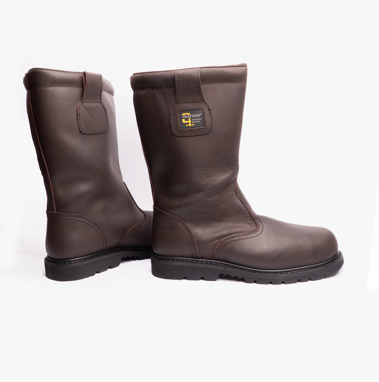 Grafters KNOX Mens Rigger Safety Boots Oily Brown