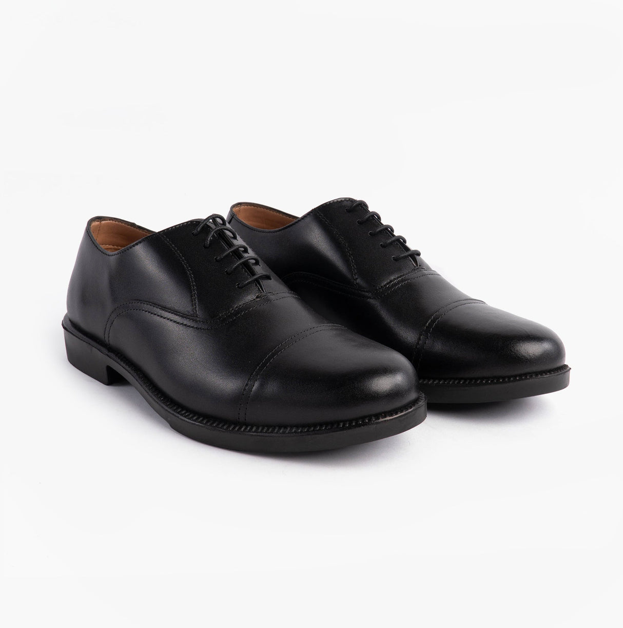 Grafters DUSTIN Mens Leather Oxford Cadet Shoes Black