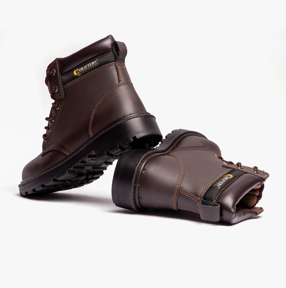 Grafters APPRENTICE Unisex Leather Safety Boots Brown