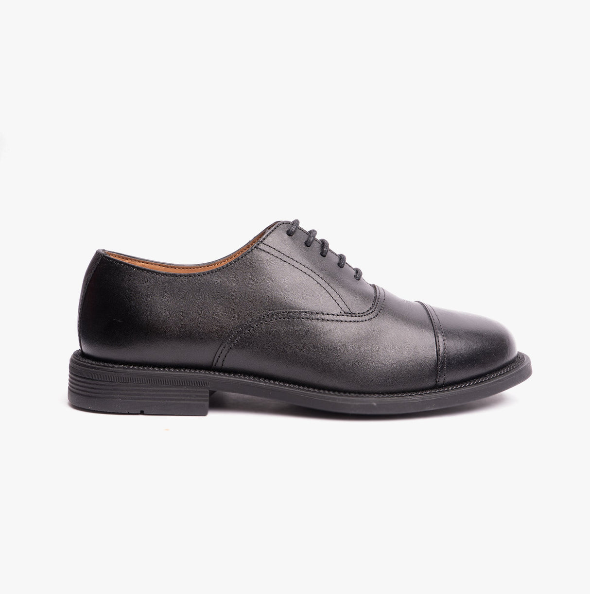 Grafters MORGAN XM620A Unisex Leather Oxford Shoes Black