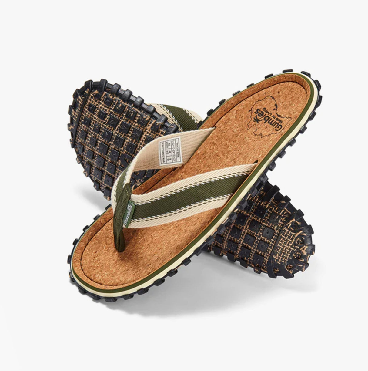 Gumbies CORKER Unisex Flip-Flops Khaki