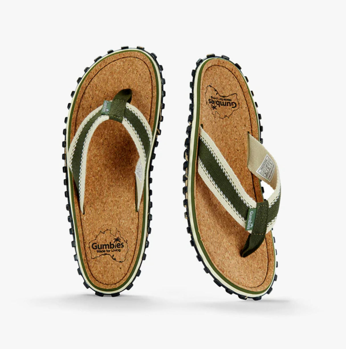 Gumbies CORKER Unisex Flip-Flops Khaki