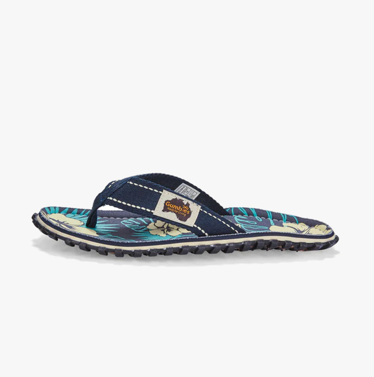 Gumbies ISLANDER Unisex Recycled Flip-Flops Blue Hibiscus